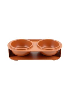 Briar Branch Pet Feeding Stand With Two Plain Empty Bowls - Terracotta (synthetic illustration; no displayed measurements)