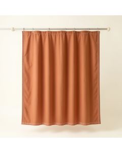 Slate Brook Shower Curtain Hanging Flat From A Plain Rod - Terracotta (synthetic illustration; no displayed measurements)