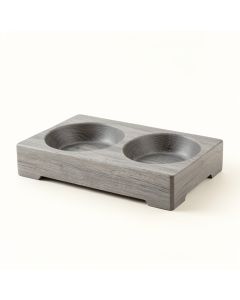 Briar Crest Pet Feeding Stand With Two Plain Empty Bowls - Gray (synthetic illustration; no displayed measurements)