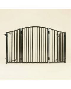 Priester 3-In-1 Arched Decor Superyard 6-Panel Free Standing Pet Gate (synthetic illustration; no displayed measurements)