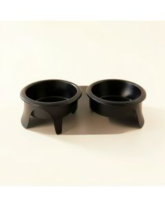 Briar Arc Pet Feeding Stand With Two Plain Empty Bowls (synthetic illustration; no displayed measurements)