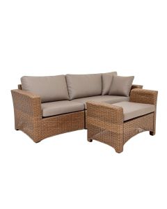 Winston Porter 4-Piece Rattan Sofa Conversation Set Outdoor Patio Furniture Set Brown