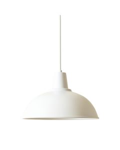 Oak Dale Pendant Light Suspended From One Plain Cable - White