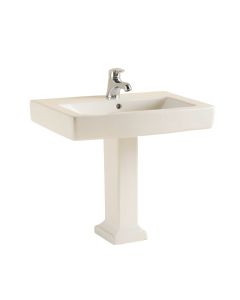 Sussex Vitreous China Rectangular Pedestal Bathroom Sink With Overflow (synthetic illustration; no displayed measurements)