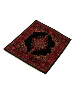 Gebbert Machine Made Power Loom Wool And Polyester Black/Red Area Rug