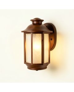 Blythewood Walnut Patina Outdoor Wall Lantern (synthetic illustration; no displayed measurements)
