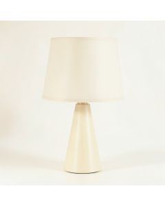 Moss Bluff Table Lamp With A Plain Fabric Shade - Cream (synthetic illustration; no displayed measurements)
