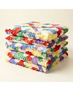 Ruffled Garden Reversible Quilt Set (synthetic illustration; no displayed measurements)
