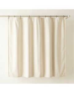 Flint Bend Shower Curtain Hanging Flat From A Plain Rod - Ivory (synthetic illustration; no displayed measurements)