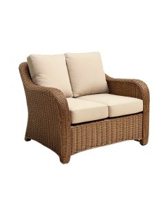 Tegan 70 '' Wide Outdoor Wicker Loveseat With Cushions (synthetic illustration; no displayed measurements)