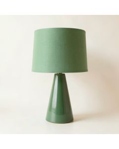 Aspen Crest Table Lamp With A Plain Fabric Shade - Green (synthetic illustration; no displayed measurements)