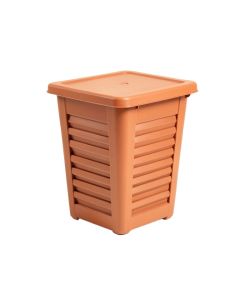 Clay Bridge Closed Garden Compost Bin - Terracotta (synthetic illustration; no displayed measurements)