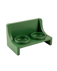 Bay Branch Pet Feeding Stand With Two Plain Empty Bowls - Green