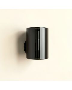 Stone Arc Wall Sconce Mounted On A Plain Wall - Black (synthetic illustration; no displayed measurements)
