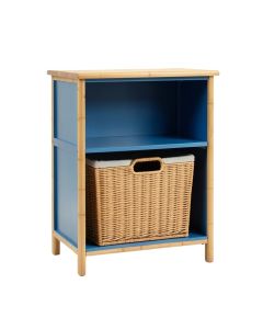 Linden Crossing Freestanding Pull-Out Hamper Cabinet - Blue