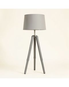 Slate Arc Floor Lamp With A Plain Fabric Shade - Gray (synthetic illustration; no displayed measurements)