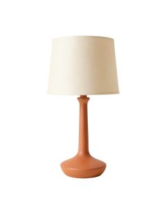 River Bend Table Lamp With A Plain Fabric Shade - Terracotta (synthetic illustration; no displayed measurements)