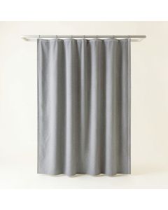 Field Brook Shower Curtain Hanging Flat From A Plain Rod - Gray (synthetic illustration; no displayed measurements)