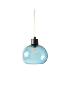 Hill Bend Pendant Light Suspended From One Plain Cable - Blue