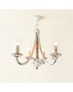 Ocampo Candle Style Drum Chandelier With Wood Accents (synthetic illustration; no displayed measurements)
