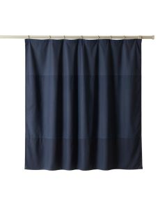 Bay Arc Shower Curtain Hanging Flat From A Plain Rod (synthetic illustration; no displayed measurements)