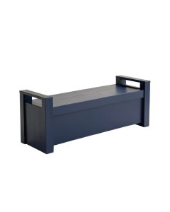 River Bridge Narrow Outdoor Storage Bench - Navy (synthetic illustration; no displayed measurements)