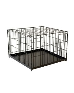 Clay Branch Empty Furniture-Style Pet Crate - Black