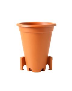 Shore Crossing Empty Railing Planter With Integral Brackets - Terracotta (synthetic illustration; no displayed measurements)