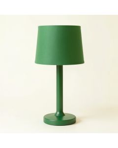 Laurel Crest Table Lamp With A Plain Fabric Shade - Green (synthetic illustration; no displayed measurements)