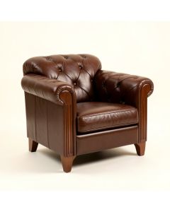 Delmas 45 '' Wide Tufted Top Grain Leather Armchair (synthetic illustration; no displayed measurements)