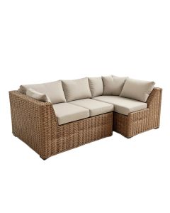 Tahoe Outdoor Wicker Patio Sectional With Cushions (synthetic illustration; no displayed measurements)