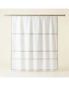 Briar Brook Shower Curtain Hanging Flat From A Plain Rod - White (synthetic illustration; no displayed measurements)