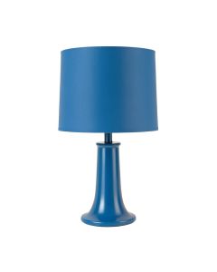 Olive Canyon Table Lamp With A Plain Fabric Shade - Blue