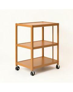 Olive Crest Empty Rolling Workshop Cart - Terracotta (synthetic illustration; no displayed measurements)