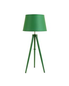Stone Crest Floor Lamp With A Plain Fabric Shade - Green