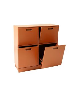 Vale Crest Freestanding Pull-Out Hamper Cabinet - Terracotta