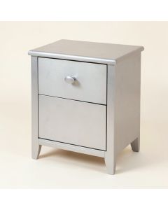 Dolo 1 - Drawer Solid Wood Nightstand In Silver (synthetic illustration; no displayed measurements)