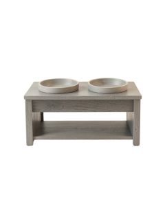 Flint Brook Pet Feeding Stand With Two Plain Empty Bowls - Gray