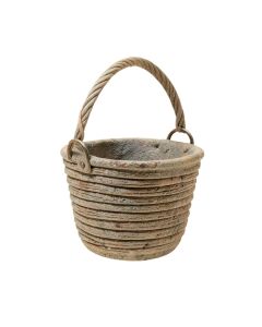 Basket With Handle Stone Hanging Planter