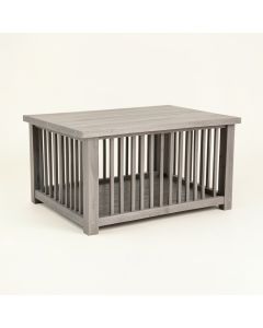 Pine Dell Empty Furniture-Style Pet Crate - Gray (synthetic illustration; no displayed measurements)
