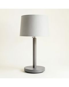 Glen Branch Table Lamp With A Plain Fabric Shade - Gray (synthetic illustration; no displayed measurements)