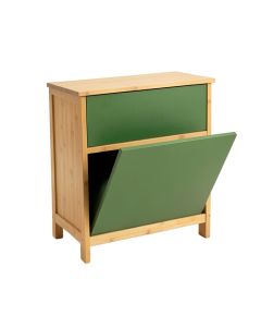 Willow Crossing Freestanding Pull-Out Hamper Cabinet - Green
