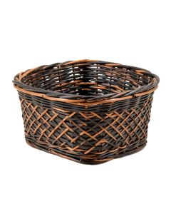 Folding Wicker Grass Weaving Basket Black Diamond Pattern For Storing Cosmetics Dirty