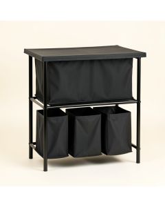 Dawn Bend Laundry Sorting Station With Plain Removable Bags - Black (synthetic illustration; no displayed measurements)