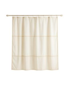 Dune Brook Shower Curtain Hanging Flat From A Plain Rod - Ivory (synthetic illustration; no displayed measurements)