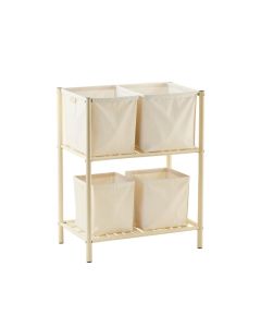 Ridge Bluff Laundry Sorting Station With Plain Removable Bags - Ivory