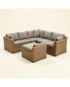 Natoli 7 Piece Rattan Sectional Seating Group With Cushions (synthetic illustration; no displayed measurements)
