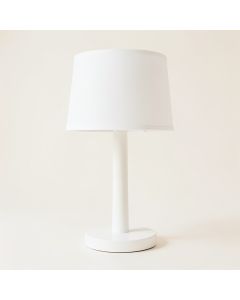 Moss Dale Table Lamp With A Plain Fabric Shade - White (synthetic illustration; no displayed measurements)