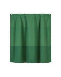 Elm Bend Shower Curtain Hanging Flat From A Plain Rod - Green (synthetic illustration; no displayed measurements)