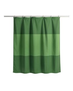 Moss Bend Shower Curtain Hanging Flat From A Plain Rod - Green (synthetic illustration; no displayed measurements)
